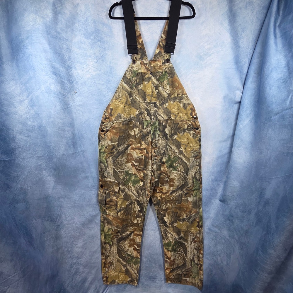 Round House Mens Advantage Timber Camo Bib Overalls Made in USA Size 44